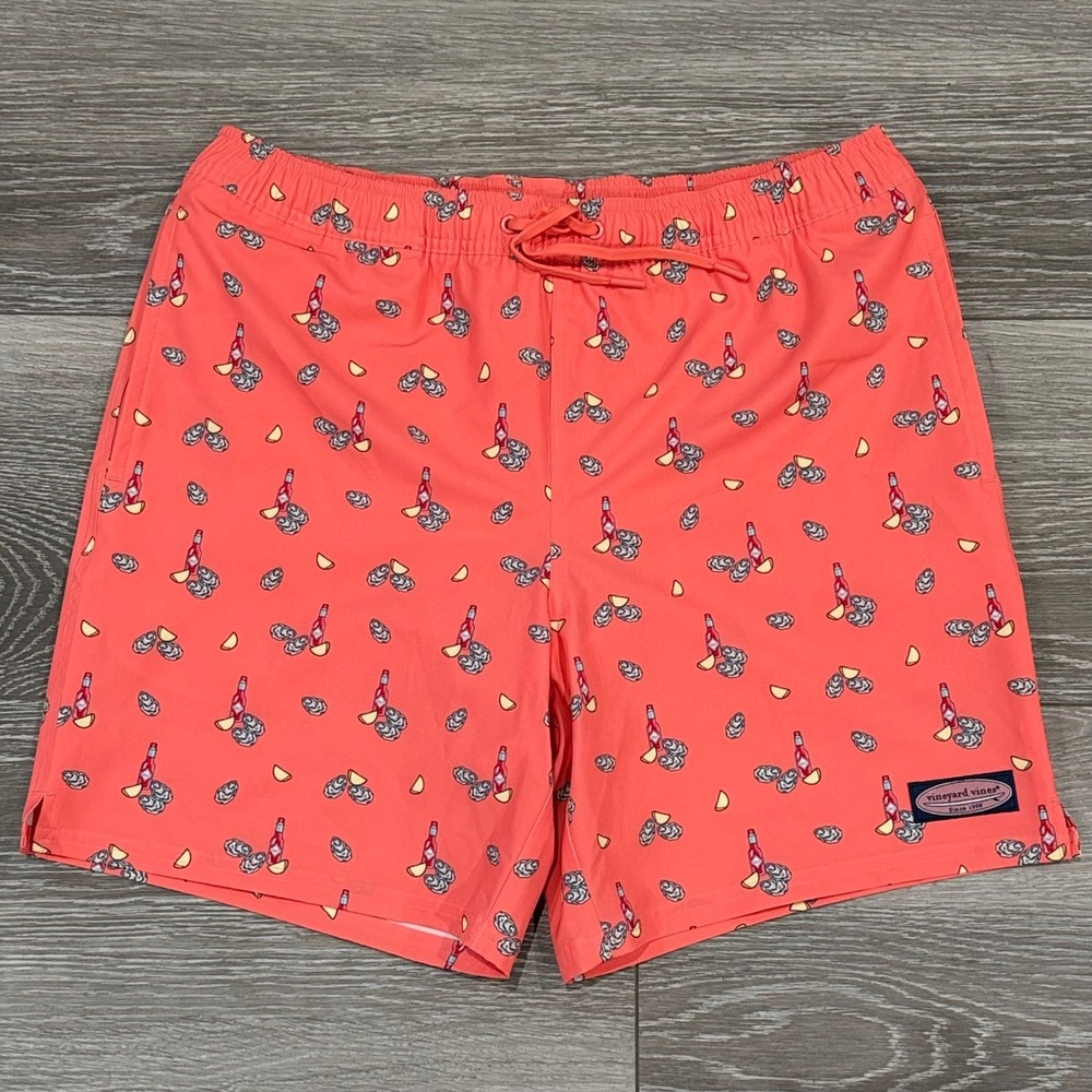 Vineyard Vines Chappy Swim Trunks Mens M Oyster Bar Peachy Shorts 1M001474 NEW